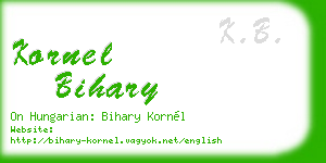 kornel bihary business card