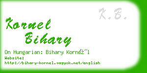 kornel bihary business card